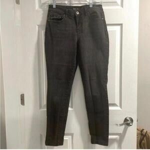 Style & Co. Denim Skinny Leg Dark Grey Skinny Jeans Embellished